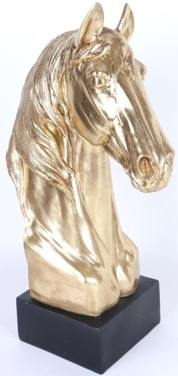 20' METALLIC GOLD RESIN HORSE HEAD BUST STATUE (1 of 4)