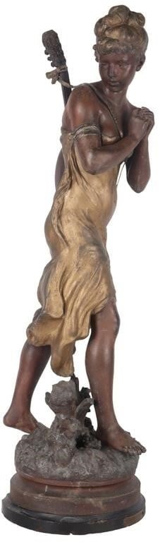 L'CIGALE HIPPOLYTE MOREAU BRONZE SCULPTURE WOMAN (1 of 9)