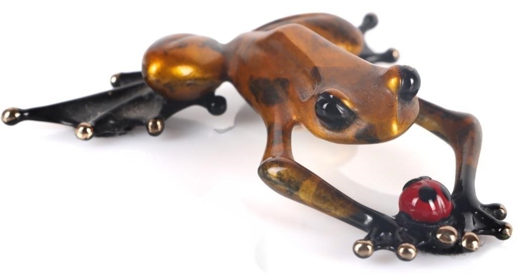 SIGNED TIM COTTERILL 'LUCKY BUG' FROG SCULPTURE (1 of 8)
