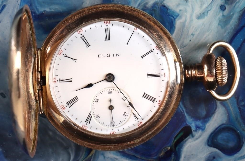 ANTIQUE 10K YELLOW GOLD ELGIN POCKET WATCH THICK (1 of 5)