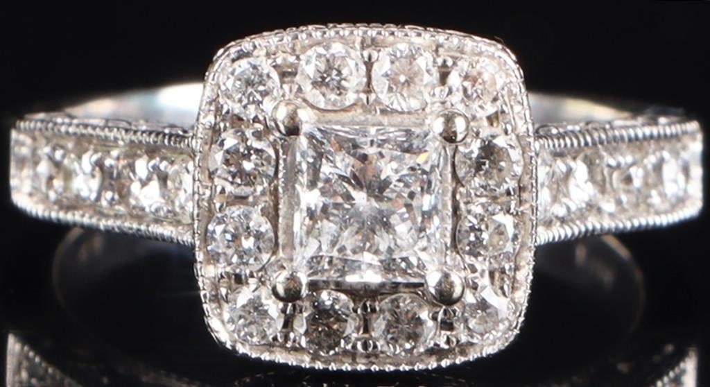 14K WHITE GOLD NATURAL DIAMOND WEDDING RING SET (1 of 6)