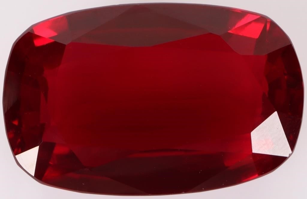 105.25CT OVAL CUSHION FACETED LOOSE RED RUBY (1 of 3)