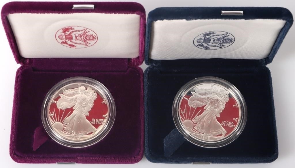 1989 & 1998 W/S PROOF FINE SILVER AMERICAN EAGLES (1 of 6)