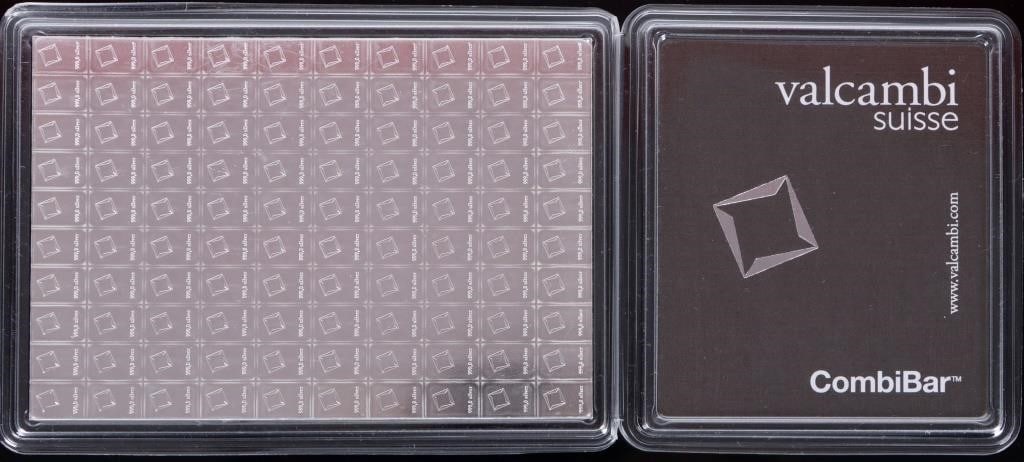 FINE SILVER 100 GRAM VALCAMBI SUISSE COMBIBAR NEW (1 of 3)
