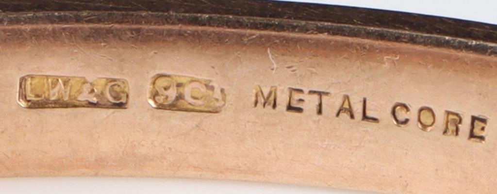 SOLID 9K ROSE GOLD ETCHED BANGLE BRACELET - 3