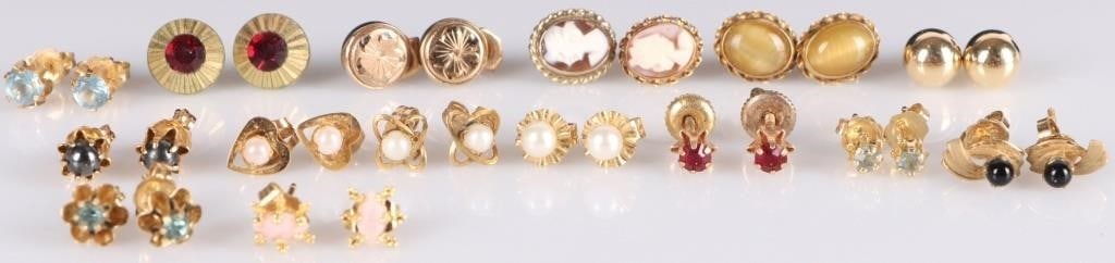 MEGA-LOT 14K YELLOW GOLD LADIES STUD EARRINGS 15 (1 of 4)