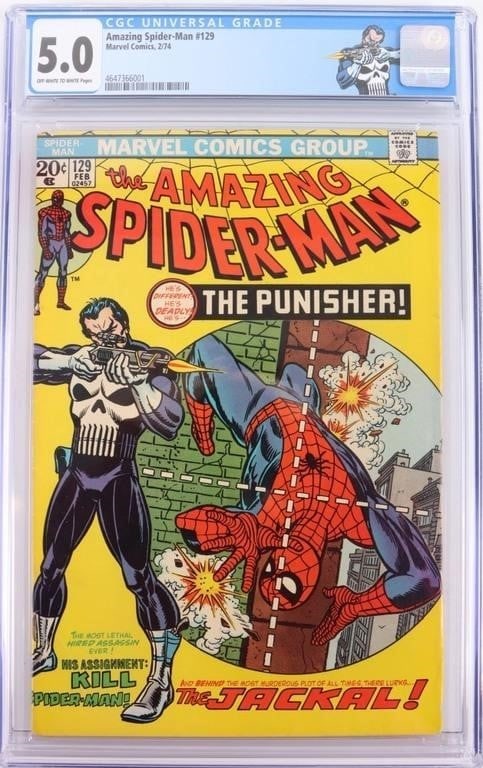1ST PUNISHER COMIC AMAZING SPIDERMAN #129 CGC 5.0 (1 of 4)