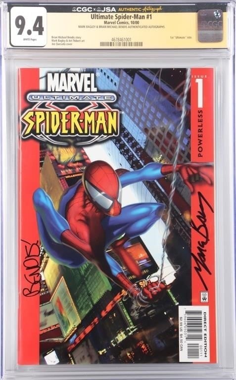 ULTIMATE SPIDER-MAN #1 AUTO BENDIS&BAGLEY CGC 9.4 (1 of 6)