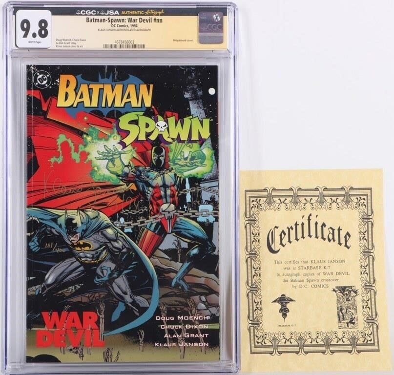 BATMAN-SPAWN: WAR DEVIL AUTO KLAUS JANSON CGC 9.8 (1 of 6)