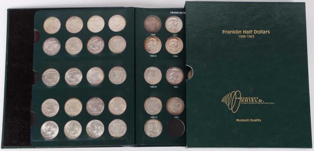 COMPLETE 90% SILVER FRANKLIN HALF DOLLAR BOOK (1 of 5)