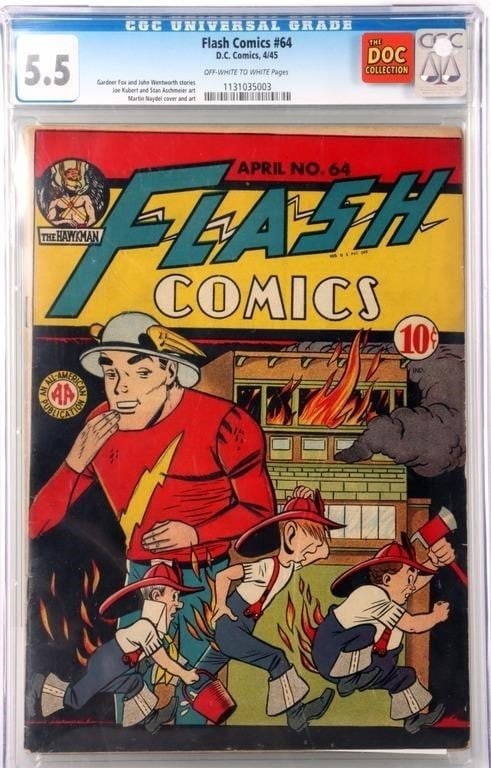 FLASH COMICS #64 GOLDEN AGE DOC COLLECTION CGC 5.5 (1 of 4)