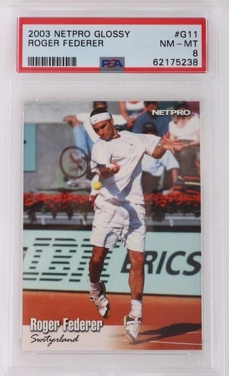 2003 NETPRO GLOSSY ROGER FEDERER CARD PSA 8 (1 of 2)