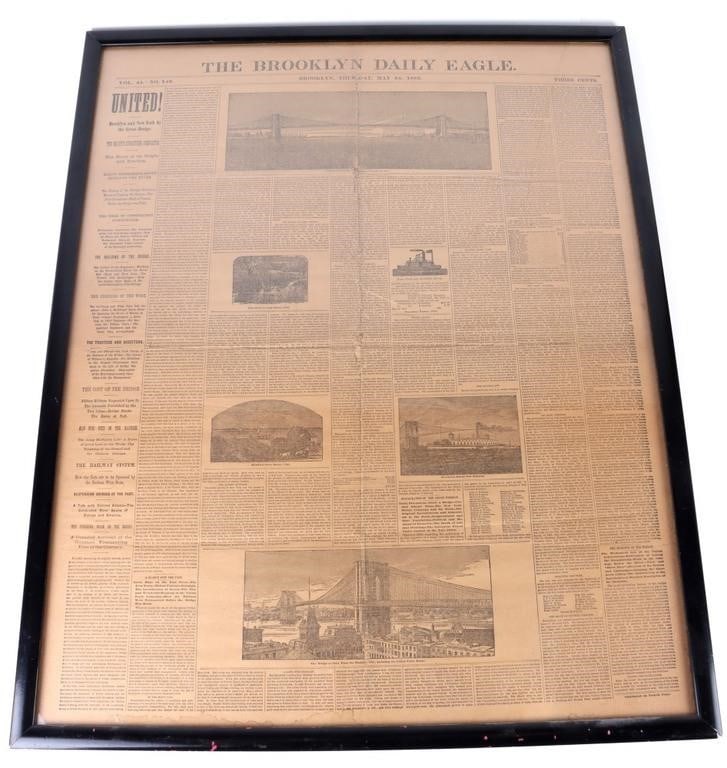 THE BROOKLYN DAILY EAGLE 1883 NEWSPAPER FRAMED (1 of 5)