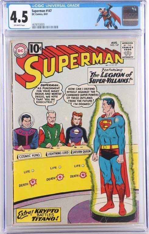 SUPERMAN #147 SILVER AGE DC COMIC CGC 4.5 (1 of 4)