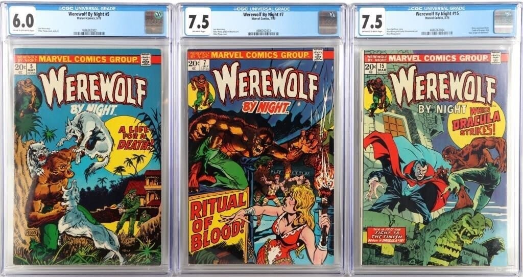 WEREWOLF BY NIGHT 5, 7, AND 15 CGC GRADED 6 & 7.5 (1 of 7)