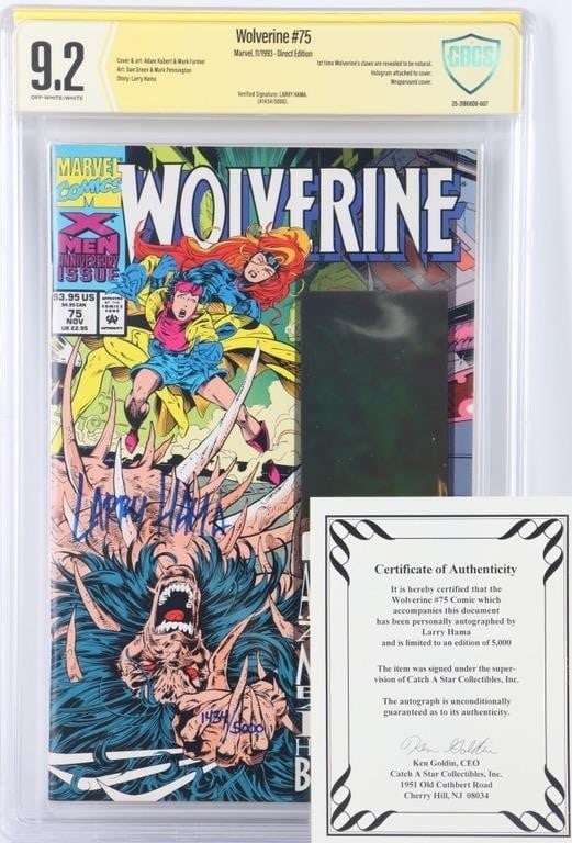 WOLVERINE #75 SIGNED LARRY HAMA CBCS 9.2 (1 of 6)