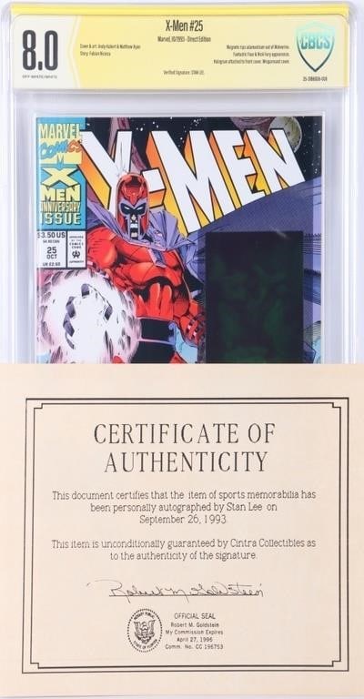 STAN LEE SIGNED X-MEN #25 CBCS 8.0 MARVEL 90'S COA (1 of 6)