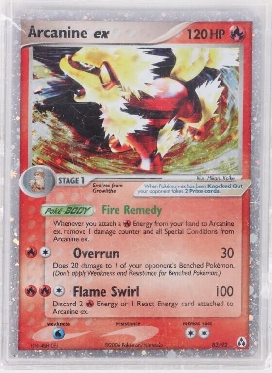 RARE POKEMON TCG ARCANINE EX 83/92 2006 (1 of 2)