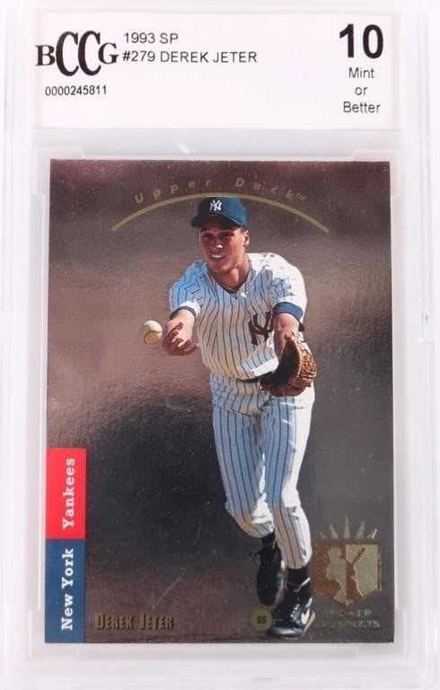 1993 UPPER DECK FOIL #279 DEREK JETER BCCG 10 (1 of 3)