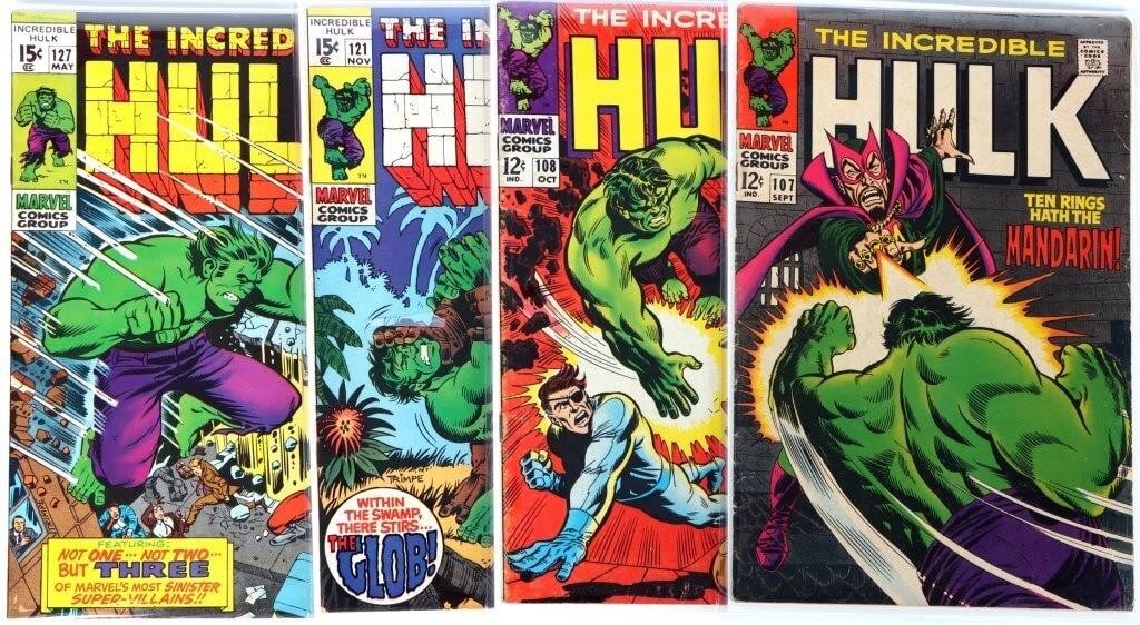 INCREDIBLE HULK #107, 108, 121, & 127 SILVER AGE (1 of 5)