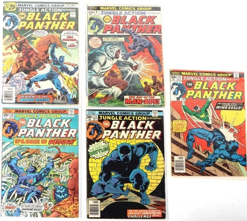 JUNGLE ACTION #5, 18, 22-24 BLACK PANTHER COMICS (1 of 4)