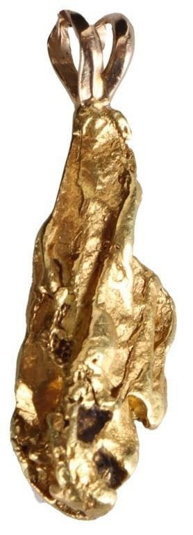 21K YELLOW GOLD NUGGET/SLAG PENDANT - 2