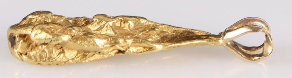 21K YELLOW GOLD NUGGET/SLAG PENDANT - 3
