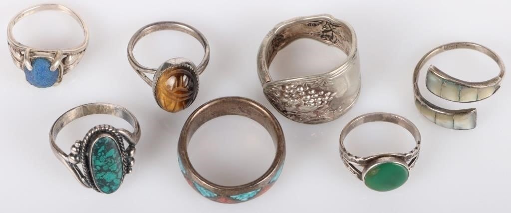 SOUTHWEST STYLE STERLING SILVER LADIES RINGS (1 of 4)
