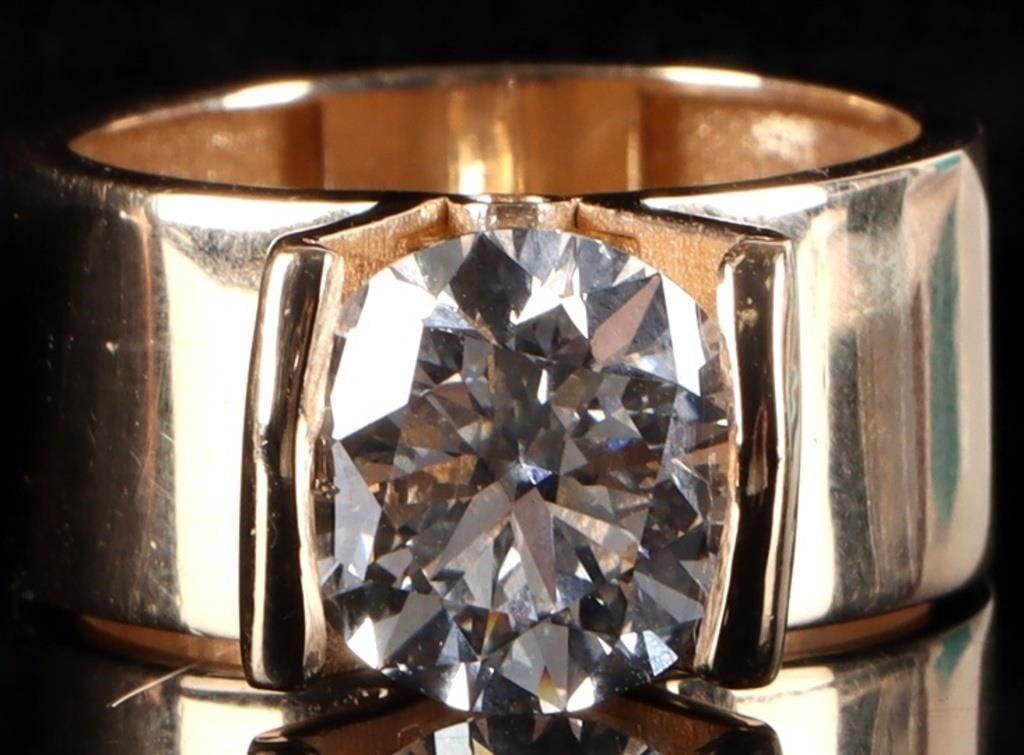 3.54CT ROUND VS1 LAB DIAMOND 14K GOLD RING (1 of 6)