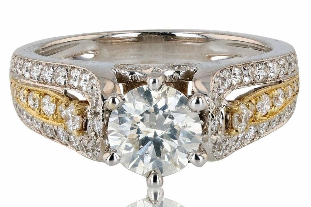 18K WHITE GOLD LADIES RING W/ ~1.5CTW DIAMONDS NEW (1 of 5)