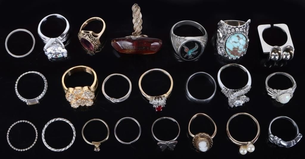 LADIES RING SET FLORAL COLORED STONES (22) (1 of 4)