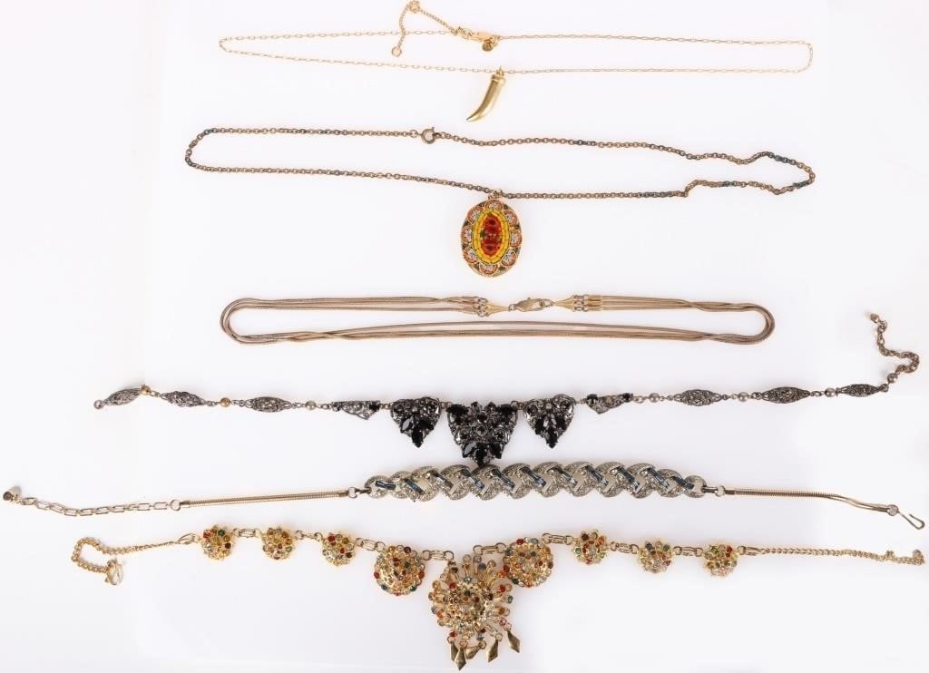 LADIESCOLLECTIBLE FASHION NECKLACES LOT (6) (1 of 5)