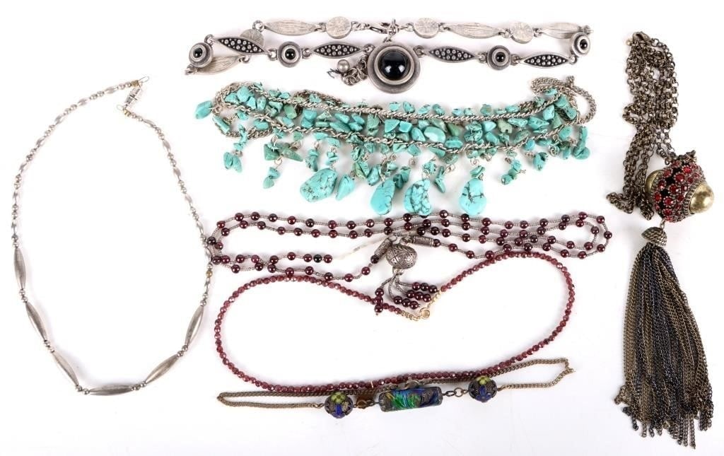 VINTAGE FASHION STONE NECKLACE COLLECTION (7) (1 of 5)