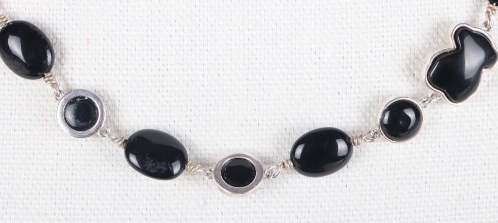 DESIGNER TOUS BLACK ONYX STERLING SILVER NECKLACE (1 of 3)
