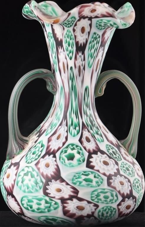 VINTAGE MURANO FRATELLI TOSO MILLEFIORI GLASS VASE (1 of 3)