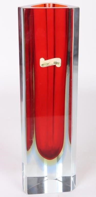 MURANO ART GLASS SOMMERSO FLAVIO POLI 11.5' VASE (1 of 5)
