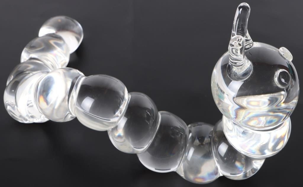 STEUBEN ART GLASS CATERPILLAR 11.5' LONG SIGNED (1 of 7)
