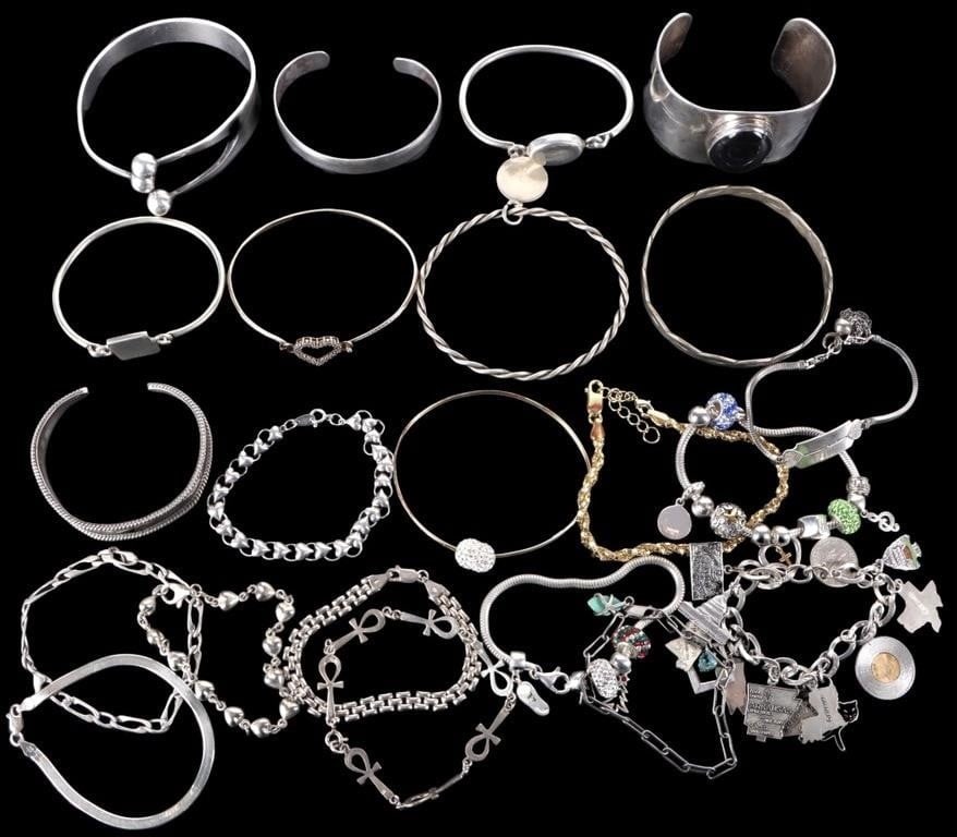 STERLING SILVER ASSORTED LADIES BRACELETS (22) (1 of 5)