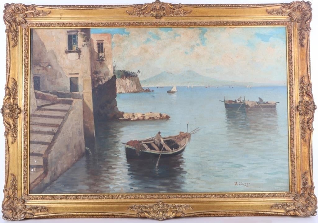 VINCENZO CIAPPA OIL ON CANVAS OF VENICE FRAMED: Vincenzo Ciappa (1766-1826, Italian) oil on canvas depicting Venice, Italy framed. Size: 37.75" X 26.50" Condition: Wear commensurate with age, see images for details.