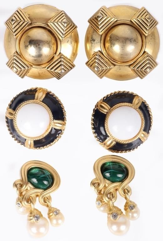 DESIGNER LADIES CLIP-ON EARRINGS LOT (3) (1 of 3)