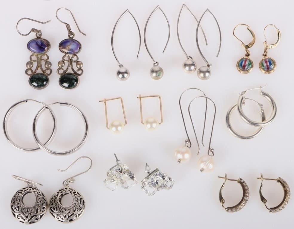 STERLING SILVER PEARL LADIES EARRINGS (11) (1 of 3)