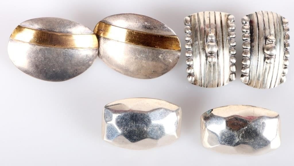 STERLING SILVER SIGNED LADIES EARRINGS - (3) (1 of 4)