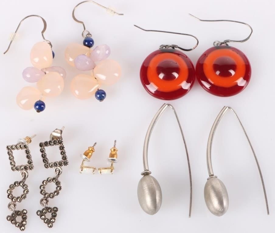 STERLING SILVER & 10K GOLD LADIES EARRINGS (5) (1 of 3)