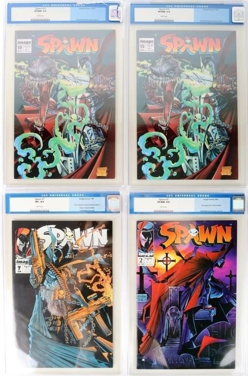SPAWN #2, 7, & 15 IMAGE COMICS CGC GRADED: Spawn #2, 7, & 15(2). CGC Graded 9.0, 8.5, 9.0, & 9.0 respectively. Published by Image Comics in 1992. Condition: CGC 9.0 & 8.5. Please refer to images. Comic books Image Modern Age (1985-Present) Gra