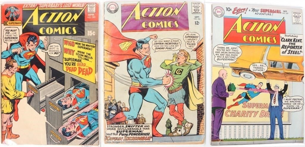 ACTION COMICS #257, 354 & 399 COMIC BOOKS (1 of 4)