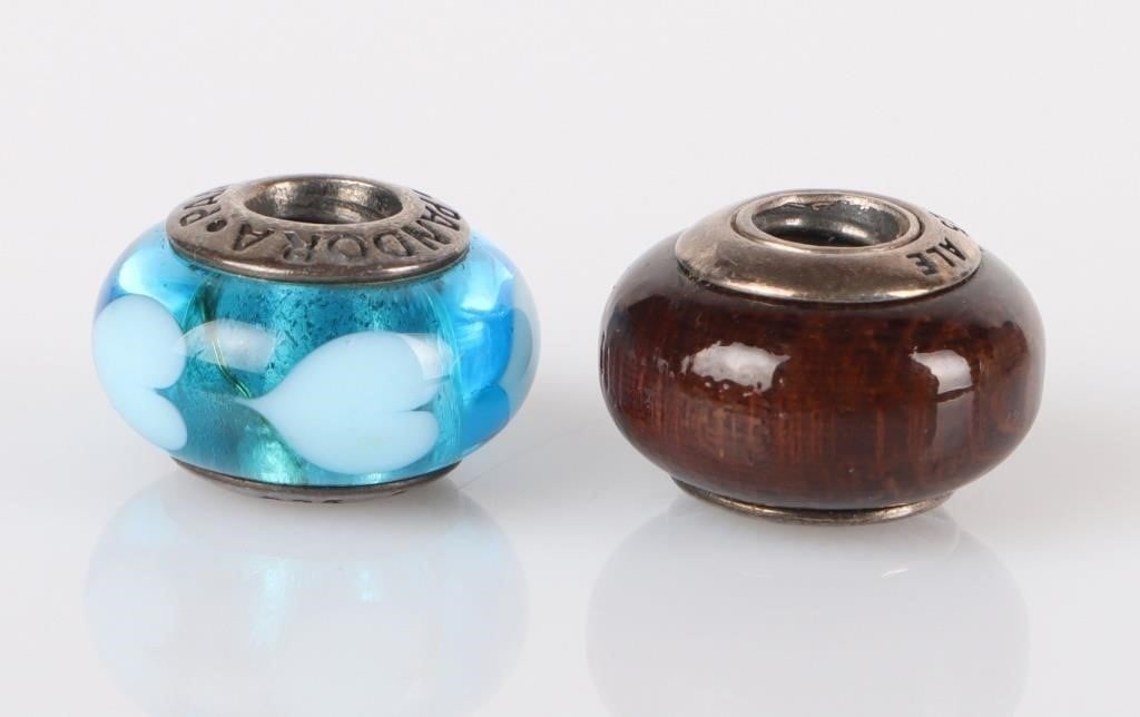 PANDORA STERLING SILVER CHARM BEAD PAIR (1 of 3)