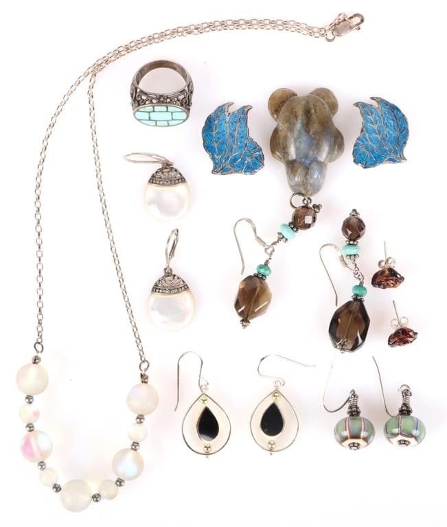 STERLING SILVER GEMSTONE LADIES ASSORTED JEWELRY (1 of 3)