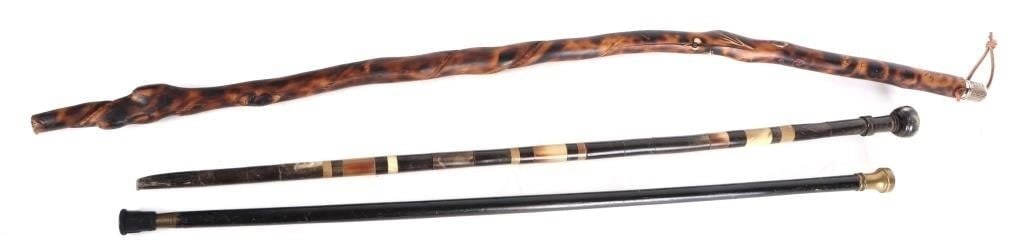 VINTAGE WOODEN WALKING CANES (3) (1 of 11)