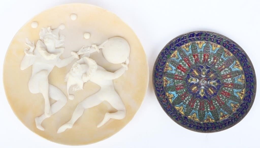 VINTAGE AVONDALE INCOLAY PLATE & CLOISONNE PLATE (1 of 8)