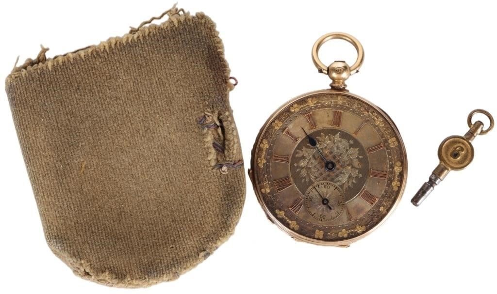 ANTIQUE 18K GOLD THOMAS RUSSEL & SONS POCKET WATCH (1 of 8)